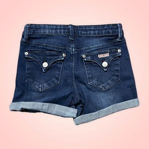 Hudson kids cuffed Jean shorts 
Size 14 but fit like a size 12
Dark wash
